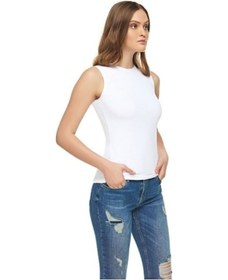 Resim 3 Adet Tutku Elit Bayan Sıfır Kol Likralı Beyaz Kadın Atlet 