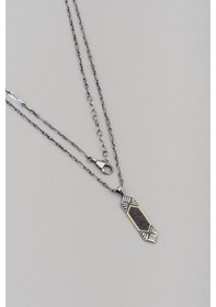 Resim So Chic Taşlı Zırh 14 Ayar Altın Erkek 65 Cm Zincir Kolye 