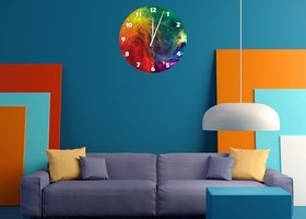 Resim Tİ-PLAY PATLAYAN RENKLER 30X30CM AKRİLİK DEKORATİF MODERN DUVAR SAATİ 