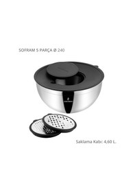 Resim Sofram 5 Parça 24 Cm Karıştırma Ve Saklama Kabı Gümüş 
