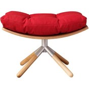 Resim Denis Ahşap Puf - Kırmızı 