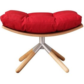 Resim Denis Ahşap Puf - Kırmızı 