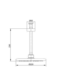Resim Ar & Yak Acuba Tavandan Duş Başlığı Krom 