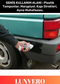 Resim Lunvero Premium Suya Dayanıklı Uzun Süre Eskimiş Kauçuk Yüzey Dış Plastik Aksam Siyah Tampon Boyası 