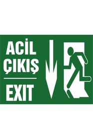 Resim Mapi Acil Çıkış Exıt Yönlendirme Aşağı Yön Levhası 