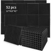 Resim 52 adet Akustik Köpük Paneller, Stüdyo Ses Yalıtım Kamaşları Alev Geciktirici Ses Geçirmez Dolgu Akustik Tedavi Köpük, Ev, Stüdyo, Ofis için, 2.54cm×30.48cm ×30.48cm 