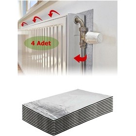 Resim 4 Adet Kalorifer Petek Arkası Isı Yalıtım Levhası Radyatör Arkalığı İzolasyon Plakası Yansıtıcı 
