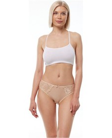 Resim Malabadi Kadın Ten Rengi 3 Lü Paket Pamuk Elastan Dantelli Slip Külot 149 Ten 