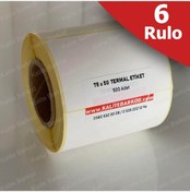 Resim 75X50 Termal Etiket 6 Rulo Barkod Etiket Kalite Barkod 