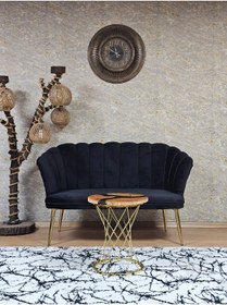 Resim SEVİNÇ MOBİLYA İkili Papatya Çay Seti Koltuk Gold Sivriltme Ayak, Balkon, Salon, Ofis, Koltuk Takımı, İkili Berjer 