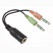 Resim Cbtx Çift 3.5 MM Tek 3.5 MM Kulaklık Mic Ses Y Splitter Kablo 