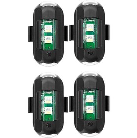 Resim Lemestar 4'lü Usb Şarjlı Titreşim Sensörlü Bisiklet Işık Seti - Siyah Abs Manyetik Yapışkanlı 
