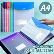 Resim 6/12 Adet Plastik Dosya Çantaları 11 Delikli - A4 Boyutu Büyük Kapasiteli Genişletilebilir Plastik Zarf Cüzdanları Düğme ve Etiketler ile Okul, Ev Ofisi Katılım Seyahat için - Taşıması Kolay 
