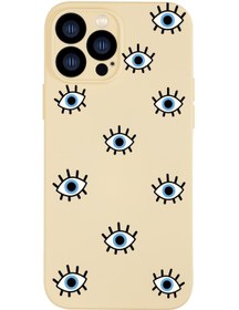 Resim mooodcase Iphone 13 Pro Max Uyumlu Nazar Gözler Desenli Kamera Lens Korumalı Darbe Emici Silikonlu Lansman Kıl 