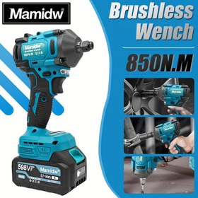 Resim Mamidw Kablosuz Elektrikli Anahtar 850N.m Yüksek Torklu Fırçasız Darbe Anahtarı / Tornavida - 18V Pil ile Çalışan Çok Fonksiyonlu Araç, Ahşap İşleri, Ev DIY ve Araba Tamiri için Dayanıklı Plastik Yapı, Ergonomik Kolu, Takılma Gerektirmez, Kablosuz Anahtar, DIY Projeleri, Şık Araç Tasarımı, Güçlü Araç Tasarımı 