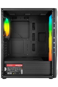 Resim Rampage X-base Temper Camlı 600w 80 Plus Bronze Argb Fanlı Gaming Oyuncu Kasası 
