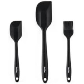 Resim Tantitoni Füme Renkli 3 Lü Silikon Spatula ve Fırça Seti (Elvin Home Concept) 