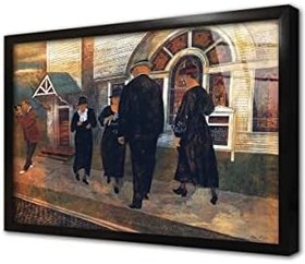 Resim Self Portrait Among Churchgoers Çerçeveli Cam Tablo 20x30 cm CB22514 