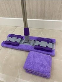 Resim Kapsam Mor Teleskopik Mandallı Mikrofiber Sihirli Mop Yüzey Temizleyici Duvar,fayans,yer,cam 
