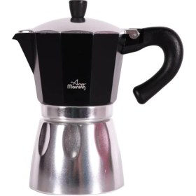 Resim 240 ml Alüminyum Moka Pot Espresso Kahve Makinesi, Şık Siyah Renk 