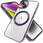 Resim M.TK Moveteck Apple iPhone 14 Uyumlu Kılıf Kamera Lens Tam Korumalı Yuvarlak Halkalı Logo Parlak Kenar Renkli Case 