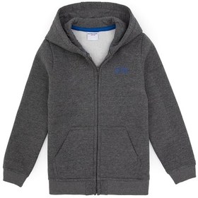 Resim U.S. Polo Assn. Erkek Çocuk Antrasit Melanj Fermuarlı Kapüşonlu Sweatshirt 50313852-VR081 