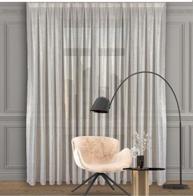 Resim Gold Simli Keten Tül Perde Yüksek Kalite Pilesiz Extraforlu Düz Dikim-gold Gold 