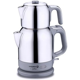 Resim KORKMAZ Çaytema Elektrikli Çaydanlık Inox Gri 1.7 lt A331-10 