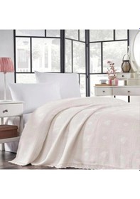 Resim Lodos Home %100 Pamuklu Çift Kişilik Pike 220x240 Cm Krem 