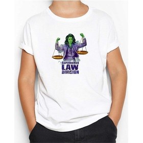 Resim She Hulk SuperHuman Law Division Beyaz Çocuk Tişört Beyaz 