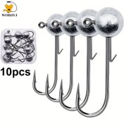 Resim Yüksek kaliteli balıkçılık kancaları ve yardımcı kanca, jig başlığı ve yumuşak solucan balıkçılığı kancası ile çeşitli tatlı su ve tuzlu su balıkçılığı aksesuarları için 10'luk paket 