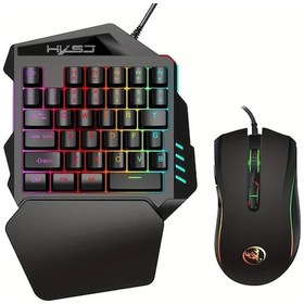 Resim Honeybeeshop Hxsj Gaming 35 Tuş Siyah Klavye Ve Fare Seti Çift Renkli Enjeksiyon Led Aydınlatma Diğer 