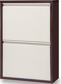 Resim Kaser Metal 2 Li Metal Ayakkabılık Kahve Krem Kahverengi 