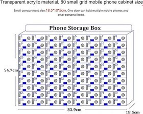 Resim Güvenli Cep Telefonu Soyunma Kutusu Kapı Kilitleri ile Çeşitli İdeal Spor Salonu Sınıf Fabrika Yüzme Havuzu Kullanıma Hazır Bir 80grid 