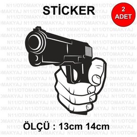 Resim Silah Gun - Araba Kask Motosiklet Laptop Taplet Sticker 