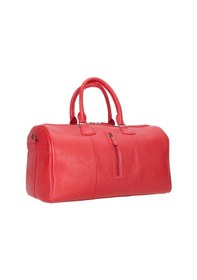 Resim Bloominbag Bloomvoyager Roma Rouge Hakiki Deri Duffle Unisex Seyahat & Hafta Sonu Çantası Kırmızı 