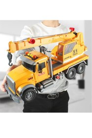 Resim Tıfıl Toys Işıklı Sesli Pilli Amerikan Tip Sürmeli Oyuncak Vinç Kamyonu İş Makinesi 