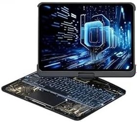 Resim Fogy İpad Pro 12.9 2022 6.Nesil ile Uyumlu M1,M2 360 Dönebilen Rgb Işıklı Transparan Tasarım Klavyeli Kılıf 
