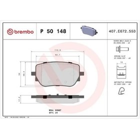 Resim Mercedes B180d W247 Arka Fren Balatasi 2019-2020 Brembo P50148 
