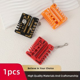 Resim Tel ve vida ölçüm aleti, kalınlık ölçer, standart çift taraflı cetvel, kompakt ve taşınabilir hafif çok fonksiyonlu cetvel, DIY, elektrik ve tamir projeleri için uygun, cıvata boyut ölçer, el tipi hassas kumpas, yardımcı araç 