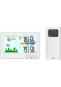 Resim Lemestar Kablosuz İç/dış Hava İstasyonu - Sıcaklık, Nem, Basınç Ölçer - 100m Menzil - Lcd Ekran - Pil Uyarılı 