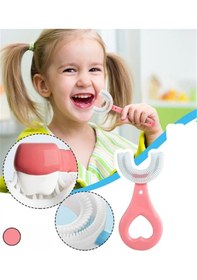 Resim Çocuk Diş Fırçası U Şeklinde Pratik Bebek Diş Fırçası Saplı 2-6 Yaş Pembe 360 Derece Dönebilen Diğer 