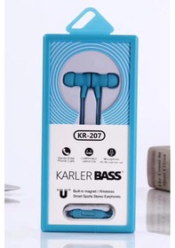 Resim Karler Bass Kr-207 Mıknatıslı Kablolu Kulaklık - Mavi 