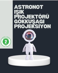 Resim Astronot Tasarımlı Gün Batımı Efektli Şarjlı Led Lamba Çok Renkli 