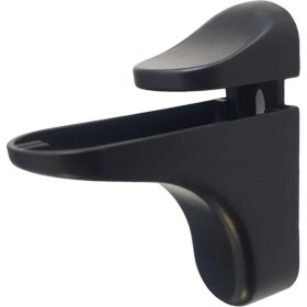 Resim Badem10 Pelikan Etajer Cam Tutucu Ahşap Raf Tutucu Cam Etejeri Metal Vidalı Siyah (4 Adet) 