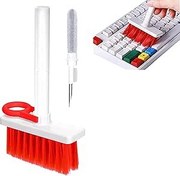 Resim Sixrfeel Klavye Temizleme Kitleri, Bilgisayar/Cep Telefonu/Kulaklık AirPods/PC/Laptop/Klavye için 5'i 1 arada Toz Temizleyici Fırça (Anahtar Çektirme ile) 