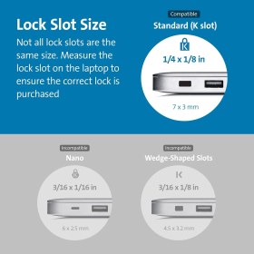Resim Kensington K65035AM Kablo Kilidi, Hp Dizüstü Bilgisayarlar, Lenovo, Asus, Acer, 2017 Imac ve Diğer C 