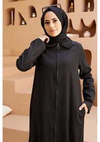 Resim Neways 6568-Fermuarlı Ferace Siyah 