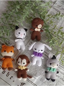 Resim designbyoykum Amigurumi Organik Örgü Hayvan Oyuncak Uyku Arkadaşı (AYICIK, KEDİ, TAVŞAN, SIPA, MAYMUN, TİLKİ) 