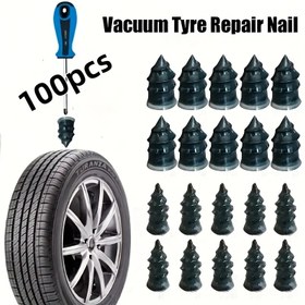 Resim 100 Hızlı Lastik Tamir Kiti, Arabalar ve Motosikletler için Dayanıklı Plastik Kauçuk Tıkaçlar, Temel Lastik Tamir Araçları, 50 Küçük ve 50 Büyük Zımba İçerir 
